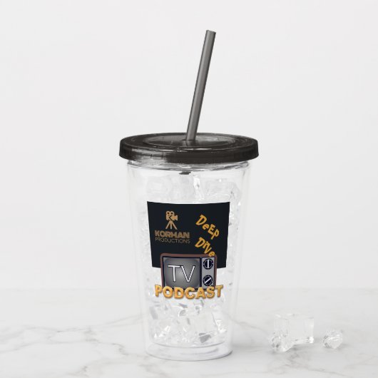 コルマンプロダクション深いダイブテレビポッドキャスト アクリルタンブラー (アイス裏面)