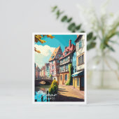 コルマールフランスアートヴィンテージ旅行イラストレーション ポストカード (スタンド正面)