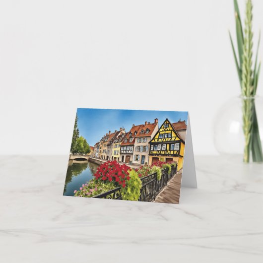 コルマールフランスウォーターカラー カード (正面)