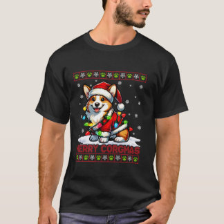 コルメリーグマスコルギライツサンタハット醜いクリスマ Tシャツ