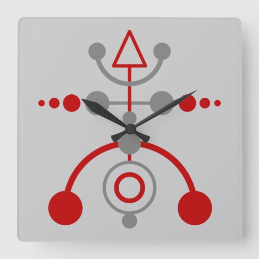 コルンクレイス·ピクトグラムV スクエア壁時計 (正面)