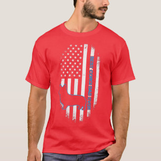 コル最高のギパパエバーコーギドッグファーザーアメリカン国旗 Tシャツ