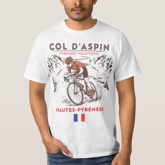 コル・ダスペン サイクリングTシャツ | ピレネー山脈 Tシャツ (正面)