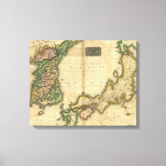 コレア（韓国）と日本地図(1815) キャンバスプリント (正面)