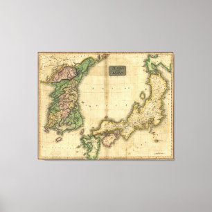 コレア（韓国）と日本地図(1815) キャンバスプリント