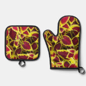 コレウカラフルス植葉物フローラ 鍋つかみ&鍋敷きセット (正面)