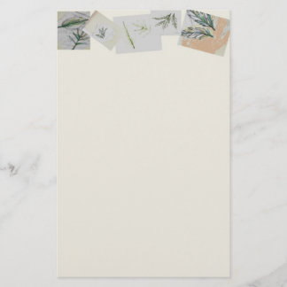 コレクションのSationeryの植物の麻布 便箋