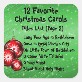 コレクションステッカー12お気に入りのキャロル – 4 スクエアシール