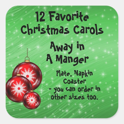 コレクションステッカー12お気に入りのキャロル – 5 スクエアシール (正面)