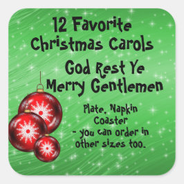 コレクションステッカー12お気に入りのキャロル – 6 スクエアシール