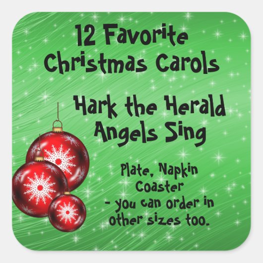 コレクションステッカー12お気に入りのキャロル – 7 スクエアシール (正面)