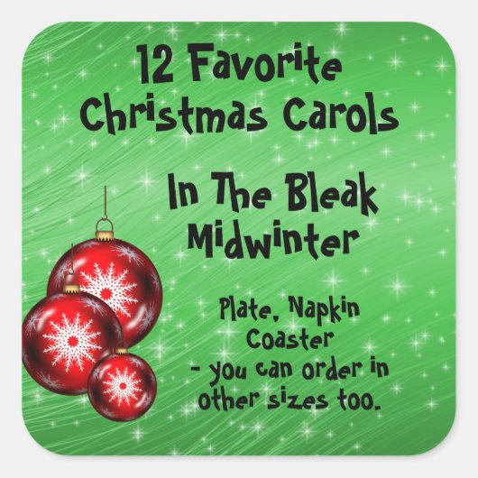 コレクションステッカー12お気に入りのキャロル – 8 スクエアシール (正面)