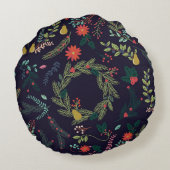 コレクションヴィンテージスタイルハンドドロークリスマスH ラウンドクッション (裏面)