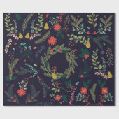 コレクションヴィンテージスタイルハンドドロークリスマスH ラッピングペーパー (フラット)