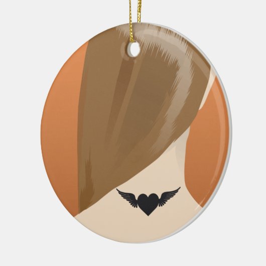 コレクション女首タトゥーアートプリントNo 1/10 セラミックオーナメント (左)