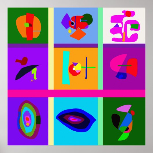 コレクション9つの抽象芸術ミニチュア24 ポスター (正面)