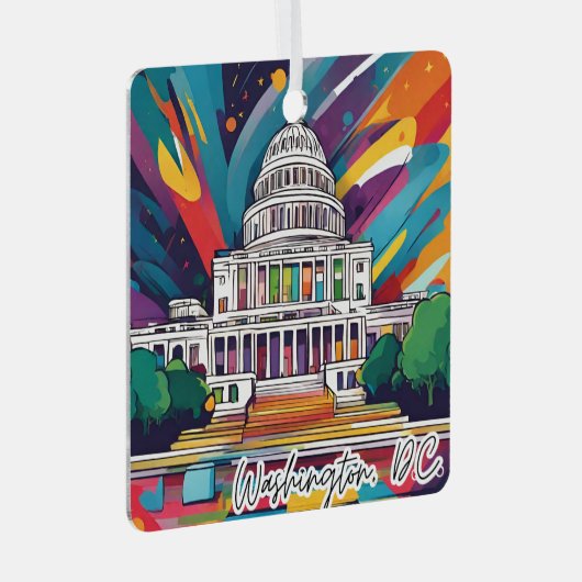 コレクタブルクリスマスオーナメントワシントンDC メタルオーナメント (正面右)
