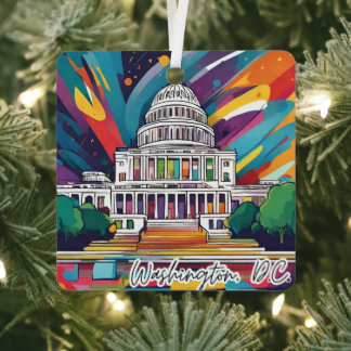 コレクタブルクリスマスオーナメントワシントンDC メタルオーナメント