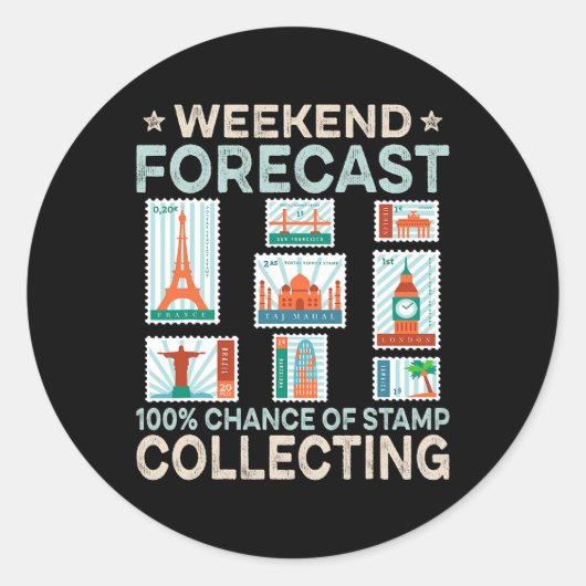 コレクター週刊切手おもしろい収集シャツ ラウンドシール (正面)