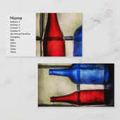 コレクター – ボトル- 2つの空のワインボトル 名刺 (正面/裏面)