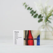 コレクター – ボトル- 2つの空のワインボトル 名刺 (スタンド正面)