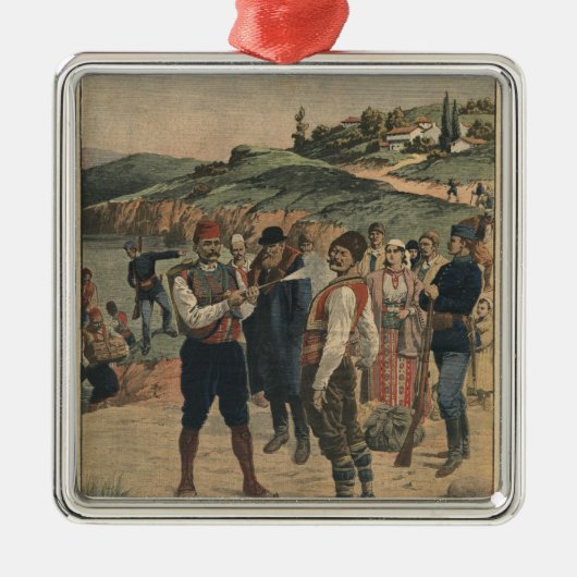 コレラを防ぐために取られる注意 メタルオーナメント (正面)