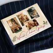 コレージモダンエレガントファミリーのクリスマス写真 シーズンカード