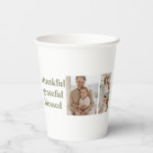 コレージモダン3枚の写真感謝祭 紙コップ (裏面)