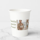 コレージモダン3枚の写真感謝祭 紙コップ (正面)