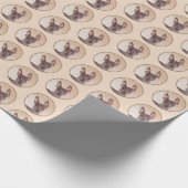 コロイツクイン絵画トリ-かわいいオリジナルのドッグアート ラッピングペーパー (角)