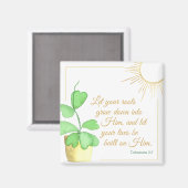 コロサイ2:7水彩植物と太陽 マグネット (正面/裏面)