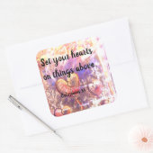 コロサイ3:1キリスト教の聖書の聖なる書物、 経典シール スクエアシール (封筒)