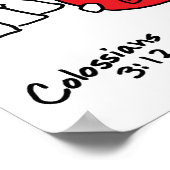 コロサイ3:12赤いハートポスター ポスター (角)