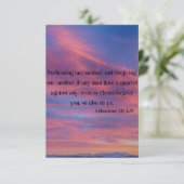 コロサイ3:13 KJVバイブル聖句Pic Flat Greeting カード (スタンド正面)