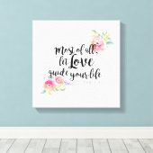 コロサイ3:14キャンバス印刷 キャンバスプリント (インサイチュ (ウッドフロア))