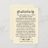 コロサイ3:15聖なる書物、 経典ノートカードヴィンテージバック (正面/裏面)