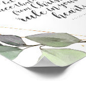 コロサイ3:15金ゴールドと植物の聖句 ポスター (角)