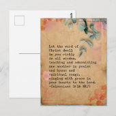 コロサイ3:16 NKJバイブル聖句イメージ ポストカード (正面/裏面)