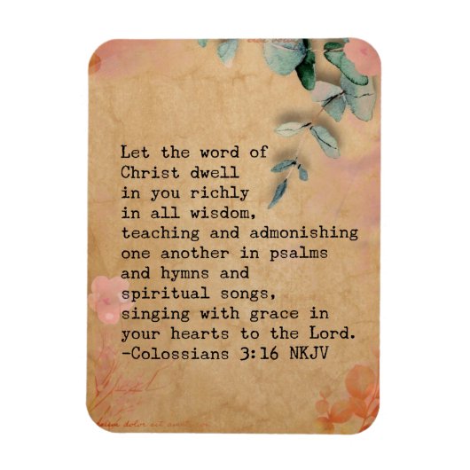 コロサイ3:16 NKJV聖句 マグネット (縦)