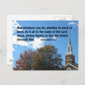 コロサイ3:17そして何をするにしても… ポストカード (正面/裏面)