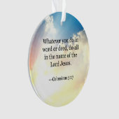 コロサイ3:17，キリスト教の聖書の聖なる書物、 経典, オーナメント (正面)