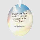 コロサイ3:17，キリスト教の聖書の聖なる書物、 経典, オーナメント (正面)