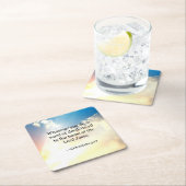 コロサイ3:17，キリスト教の聖書の聖なる書物、 経典, スクエアペーパーコースター (インサイチュ)