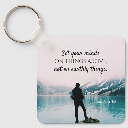 コロサイ3:2上の事に心を置きなさい キーホルダー (正面)