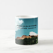 コロサイ3:23何をするにも、心をこめて… コーヒーマグカップ (中央)