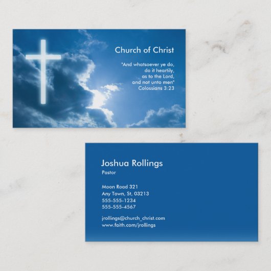 コロサイ3;23 |青 名刺 (正面/裏面)