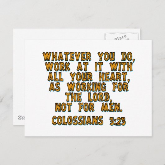 コロサイ 3:23 ポストカード (正面/裏面)