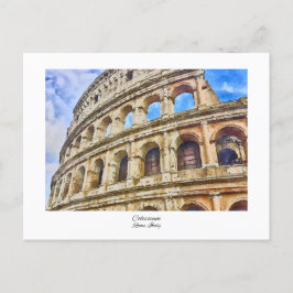 コロシアムローマ、イタリアウォーター絵画カラー ポストカード
