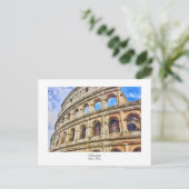 コロシアムローマ、イタリアウォーター絵画カラー ポストカード (スタンド正面)