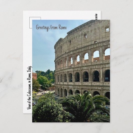 コロシアム,ローマ,イタリアデザイン ポストカード (正面/裏面)